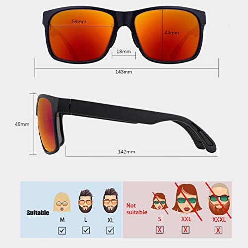 Image of MAXJULI Polarized Sunglasses for Big Heads Men Women (FIT M /L,NOT FIT XXL),Ultra Light and Thin 8105