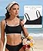 2026 Fashion Sports Swim Bra Classic Bikini Tops for Women Bathing Suits Top with Padded Crop Swimsuit Black Trim XL