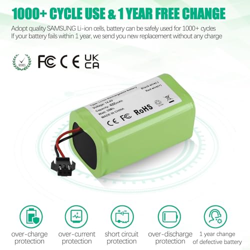 Image of Upgraded 4000mAh N79 14.4V Battery for Eufy RoboVac 11 11S 30 15C 25C 35C Robot Vacuum Cleaner for Ecovacs Deebot N79 N79S Deebot 500 600 DN622, Goovi F007C D380 Robot Vacuum Cleaner Battery