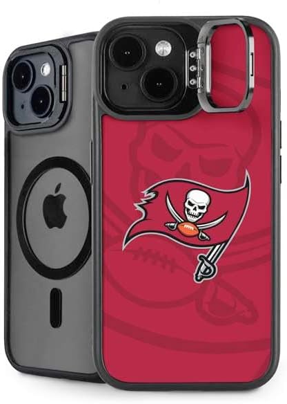 Skinit Kickstand Phone Case Compatible with iPhone 15 - Officially Licensed NFL Tampa Bay Buccaneers Retro Logo Design