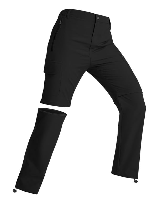 BondiTrekk Damen-Wanderhose-Zip-Off-Trekkinghose, Atmungsaktiv Wanderhose Damen Schnell Trekkinghose Abnehmbar Zip Off Outdoorhose Sommer Hiking Pants Funktionshose Schwarz M