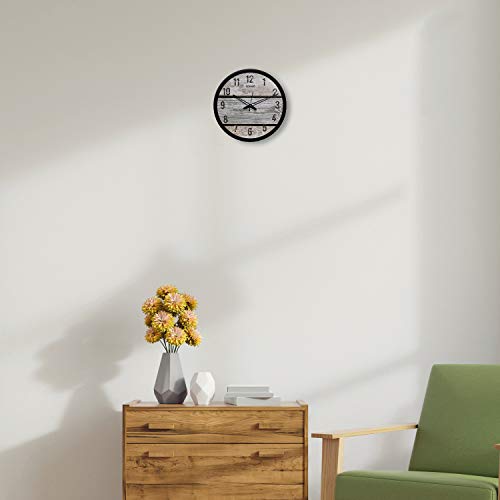 Image of Amazon Brand - Solimo 12-inch Wall Clock - Designer (Silent Movement, Black Frame)