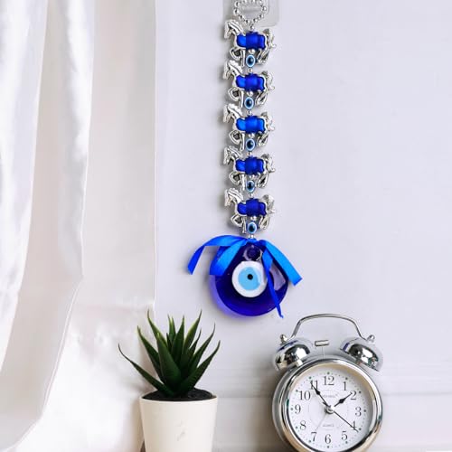 Image of 5 Horse Evil Eye Wall Hanging Decoration for Positive Energy & Protection | Aesthetic Home Decor | Nazar Battu for Home Entrance & Car Dashboard Decor | Ideal for Spiritual Gifting & Wall Decor
