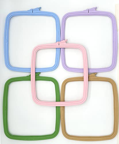 Nurge Quadratische Stickrahmen 5er Set Pastellfarben