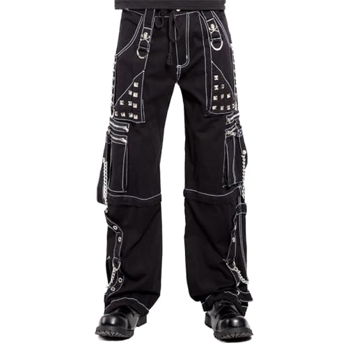 Prime Quality Gothic Men's Black Bondage Gothic Cyber Pant Chain
