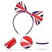 SKISUNO 6pcs Fashionable Satin Bow Headband British Flag for Party Festival Sports Events