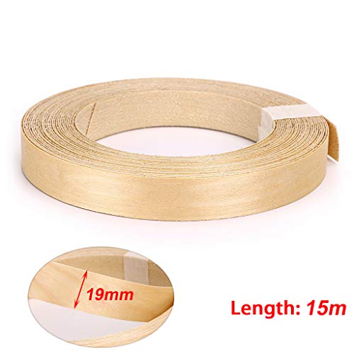 Skelang Melaminkante, Melaminkantenumleimer, Furnier, Holzkanten für Regal, Schrank, Türrahmen, Schreibtisch,Birke 19mm× 15m