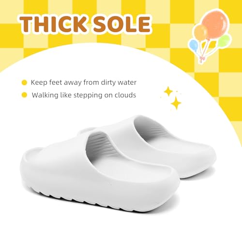 Image of Kids Cloud Slides for Boys & Girls, Super Soft & Comfy Beach Pool Slippers, Non-Slip Waterproof Shower Sandals for Toddlers & Kids