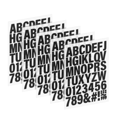 210 pcs 2 Inch Vinyl Iron on Letters and Numbers for Clothes 5 Sheets A to Z and 0-9 Custom Iron on Heat Transfers Heat Transfer Letters for T-Shirt Jersey Hats Printing DIY Crafts(Black)