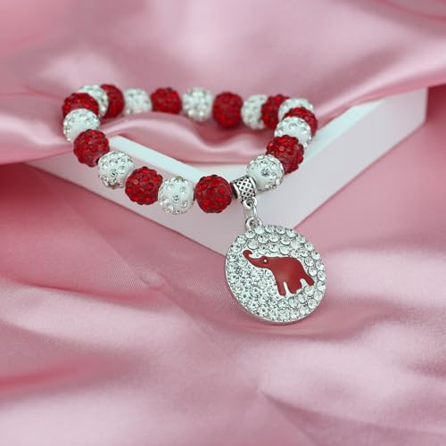 Greek Sorority Bracelet Sorority Paraphernalia Gift Crystal Red Elephant Bracelet Sorority Jewelry Sisterhood Gift for Women Sister4