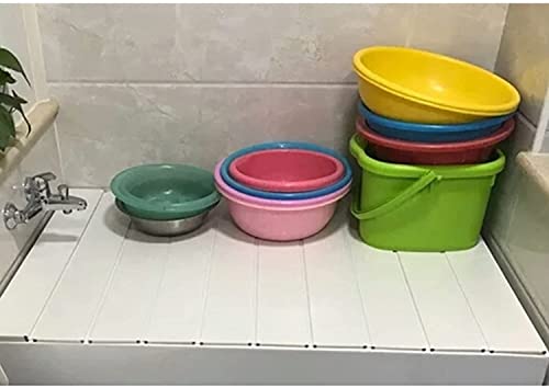 Plateau de baignoire blanc isolant contre la poussière et pliable - 7
