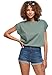 Urban Classics Damen T-Shirt Ladies Extended Shoulder Tee, T-Shirt mit überschnittenen Schultern, aus Baumwolle, erhältlich in vielen Farben, Paleleaf, L