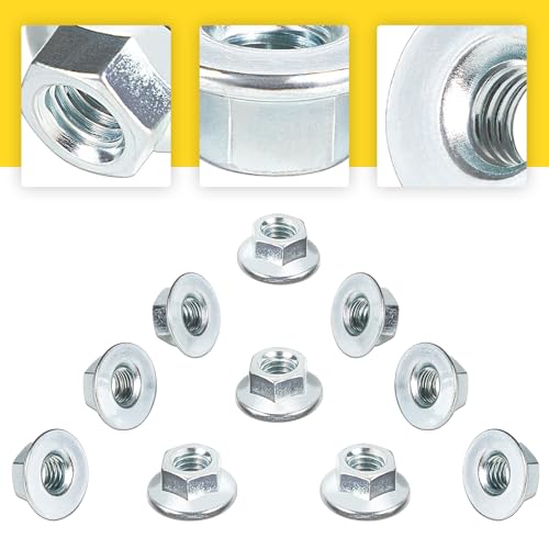 Image of 10mm M142955 Lock Nut Set for 2025R, 2027R, 2032R, 317 320 Skid Steer, 4210, 4310, 4410, CT322 Compact Track Loader, Gator HPX 4X2 Diesel, Gator HPX 4X2 Gas, Gator HPX 4X4 Diesel, 10PCS