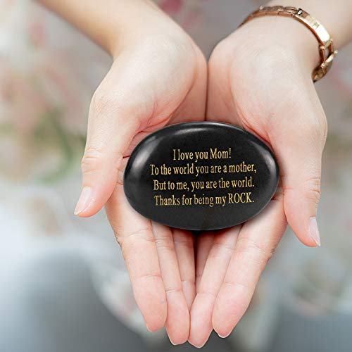 Valentines Day Gifts for Mom - Unique Valentines Day Card for Mom from Daughter Son - Engraved Rock Paperweight - I Love You Mom Gifts - Best Mother in Law Valentines Gifts & Birthday Present