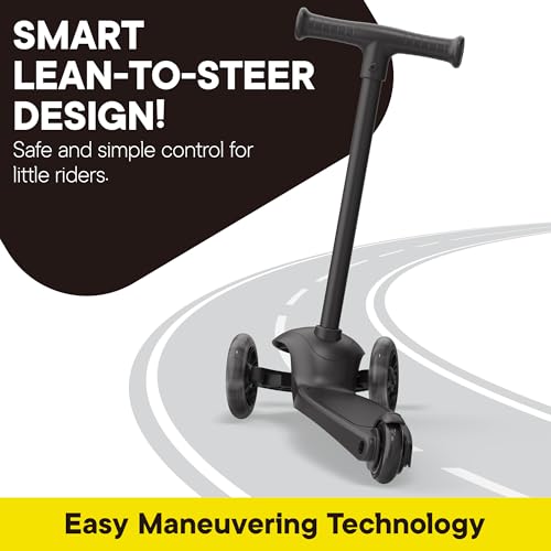 3 Wheel Scooter for Kids, Smooth Light Up LED Front Wheels, Wide Anti Slip Deck, Rear Foot Brake, Easy Lean to Steer Maneuvering, Indoor & Outdoor Ride On Toys for Ages 2 Up, Fire Theme Color by Scooter Stars - Image 3