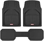 Motor Trend 943-BK FlexTough Defender Car Floor Mats -Next Generation Deep Dish Heavy Duty Contour Liners for Car SUV Truck & Van-All Weather Protection, Trim to Fit Most Vehicles