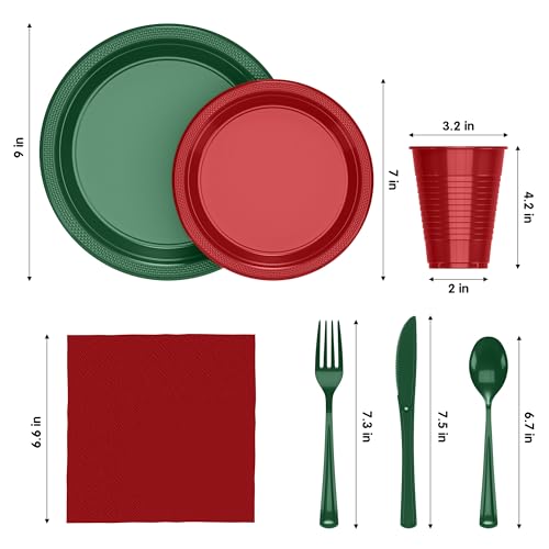 Image of Exquisite 350 Pcs Christmas Plates and Napkins Party Supplies Plate Sets