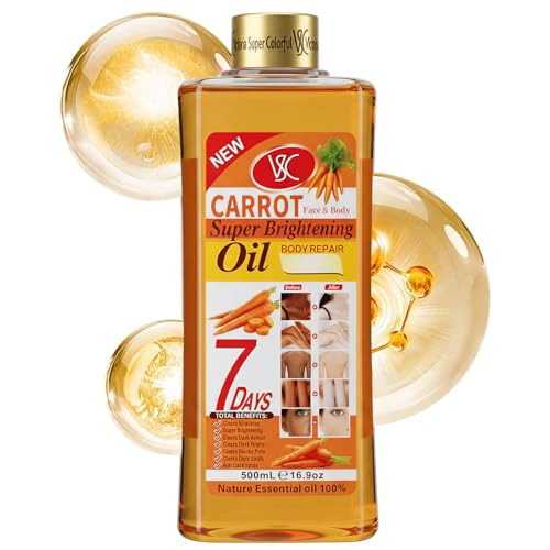 DR MEINAIER Carrot Seed Oil for Skin & Hair – 500ml | Organic Carrot Seed Essential Oil, Fast Absorbing, Gentle for Sensitive & Dry Skin, Nourishing Hair Mask & Scalp Treatment