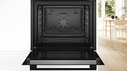 Bosch HBA571BB4 Serie 2 Einbau-Backofen, 60 x 60 cm, 71 Liter Garraum, Pyrolyse-Selbstreinigung, AutoPilot 10 Programme, 3D-Heißluft, LED Touch Control, Schwarz