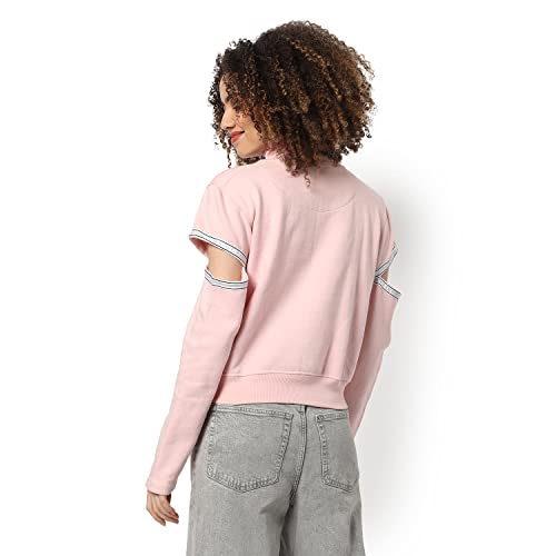 Image of Campus Sutra Women's Cotton High Neck Sweatshirt