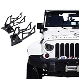 Xprite Steel Windshield Lower Corner Hinge Brackets Mounting For Dual LED Spot Flood Lights on 2007-2018 Jeep Wrangler JK - 1 Pair