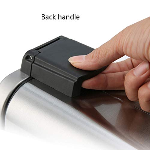 Cltec 5L/1.3Gal Stainless Steel Trash Can With Lid Soft Close, Removable Inner Waste Basket, Slim Small Garbage Can, Rectangular Step Trash Bin For Bathroom Bedroom Office, Anti-Fingerprint, Silver #TOP4