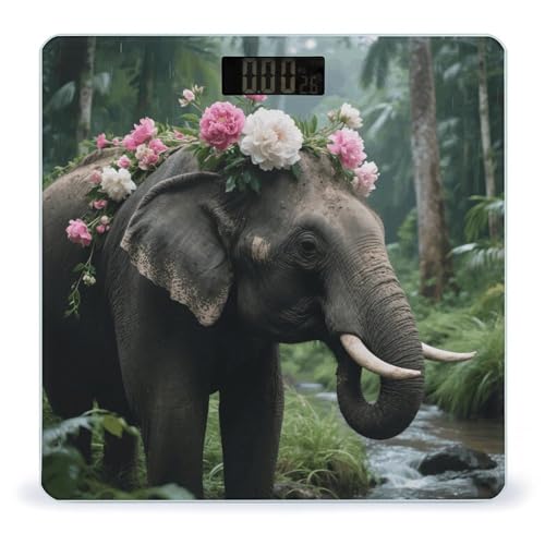 Báscula digital para baño con pantalla LCD y vidrio templado