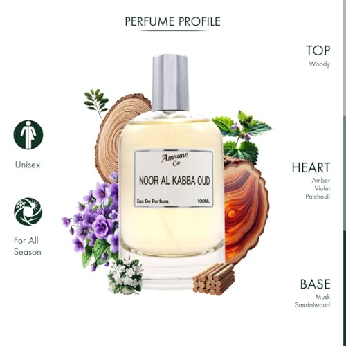Image of Noor Al Kabba Oud | Luxury Men Eau De Parfum | Patchouli Violet Musk | Perfume Spray for Man | Strong & Long Lasting Fragrance | Luxury Gift for Him | 100 ml