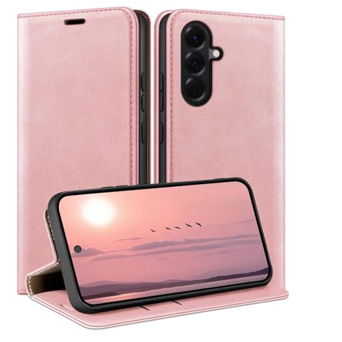 Coque Samsung A57 en cuir rose gold avec fentes cartes HUOUH
