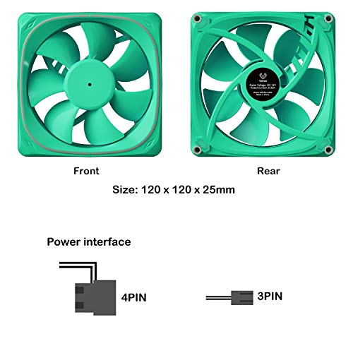 Vetroo Df120 120Mm Case Fan White Led Lighting Pc Cooling Fan Green Fan Frame For Radiator/Cpu Cooler/Computer Case #TOP1
