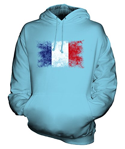 Sweat Pull à Capuche Candymix Finition Drapeau Français Délavé Style Premium