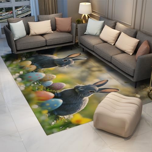 Carpette et oeufs colorés mignons pour descente de lit doux - 3