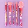 MODA Tie Dye, 5pc Full Face Makeup Brush Set, Includes - Blush, Complexion, Shadow, Crease, Liner Brushes, Calming Coral