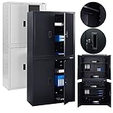 Arebos Archivador Armario de Oficina | Armario de Almacenamiento | Armario de Suministros | 4 estantes de Altura...