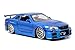 Produktbild Jada 97173 Toys Fast & Furious Brian's 2002 Nissan Skyline GTR-R R34, Auto, Tuning-Modell im Maßstab 1:24, mit Spoiler, zu öffnende Türen, Motorhaube und Kofferraum, Freilauf, blau