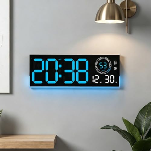 Horloge murale numérique LED avec compte à rebours et éclat réglable - 3