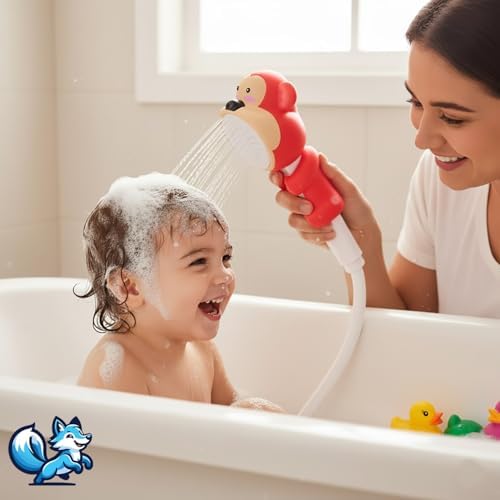 Bluefox Sevimli Hayvan Figürlü Bebek Duş Başlığı – Annelerin Yardımcısı Eğitici Banyo Oyuncağı, Kolay Kurulum, El-Göz Koordinasyonu Geliştirici, Çocuklar İçin Renkli ve Eğlenceli - Görsel 3