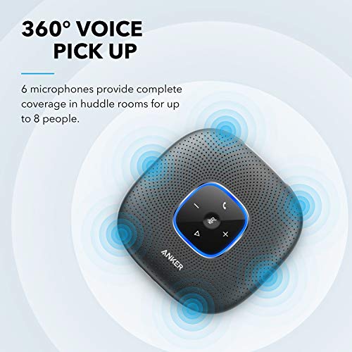 Anker Powerconf+ Bluetooth Speakerphone With Bluetooth Dongle, 6 Mics, Enhanced Voice Pickup, 24H Call Time, Bluetooth 5, Usb C, Conference Speaker, Compatible With Leading Platforms, For Home Office #TOP1