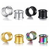 WBRWP Unisex Women and Men 8pcs/4pairs Hollow Gold/Silver/Black/Rainbow Color Stainless Steel Screw