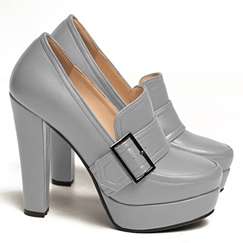 Image of SHODENSE Women Vintage Chunky Platform Loafers Pumps Tassel Round Closed Toe Slip On Suede Block High Heel Dress Loafer Shoes Buckle Strap Oxford Loafers Fringe Pump Dressy Chic Sexy Y2k 4-11 M US