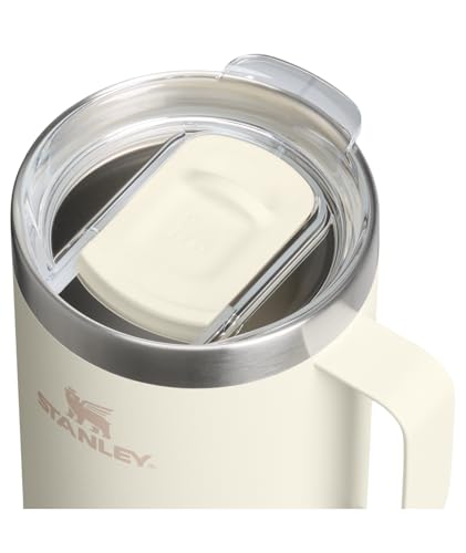 Image of STANLEY Everyday Camp Mug 24oz | Drink Through Lid | Cup for Coffee, Tea and Drinks | Insulated Stainless Steel Coffee Mug | BPA-Free | Cream