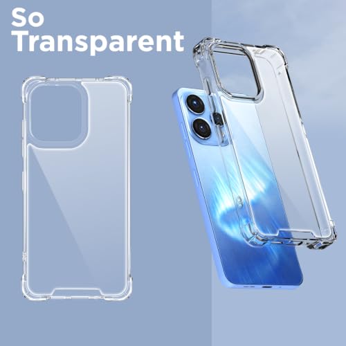Image of Outlouders Back Cover for Oppo Reno 15 5G / Oppo Reno 15C 5G Clear Transparent PC + TPU Bumper Case with Raised Edges for Shockproof Protection (Transparent)