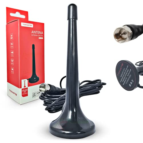 Antena TV Digital MTV-3015 Tomate Hdtv Uhf Vhf Interna 4 a 6 Dbi e Cabo 3m