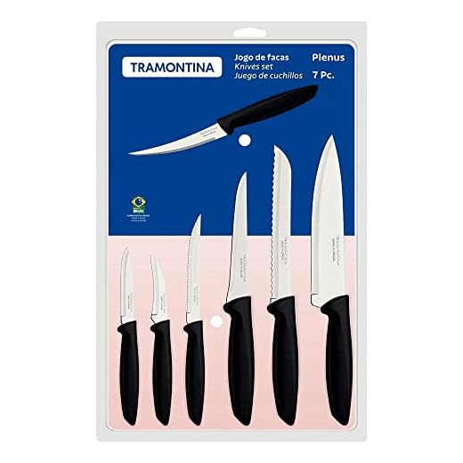 Jogo de Facas Tramontina Lâminas de Inox Plenus 7 Pç, Modelo: 23498066, Cor: COR INDEFINIDA