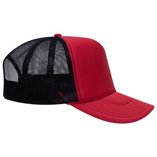 Image of OTTO Polyester Foam Front 5 Panel High Crown Mesh Back Trucker Hats in 97, Bulk, Wholesale