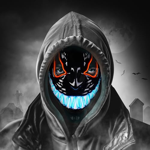 Wang Bao Halloween Led Mask,Light Up Halloween Scary Mask For Party Supplies Favor,Halloween Costume Mask For Man Women Cosplay thumb #3