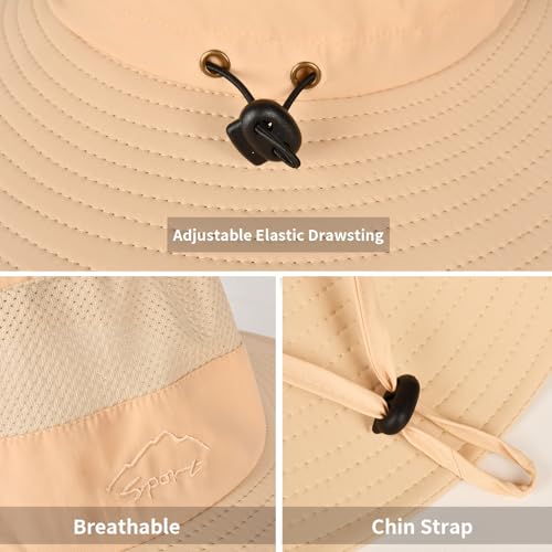 Image of Sun Hats for Men Women Fishing Hat UPF 50+ Breathable Wide Brim Summer UV Protection Hat