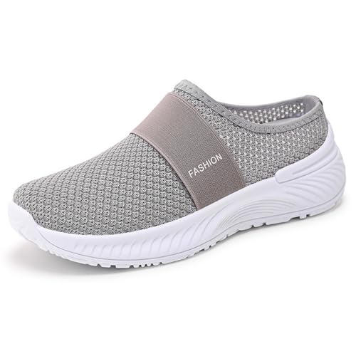 Orthopedic Shoes for Women Orthopedic Slippers for Women Summer Spring Breathable Mesh Backless Slip-on Mule Shoes with Arch Support Soft Soles Casual Outdoor Slippers