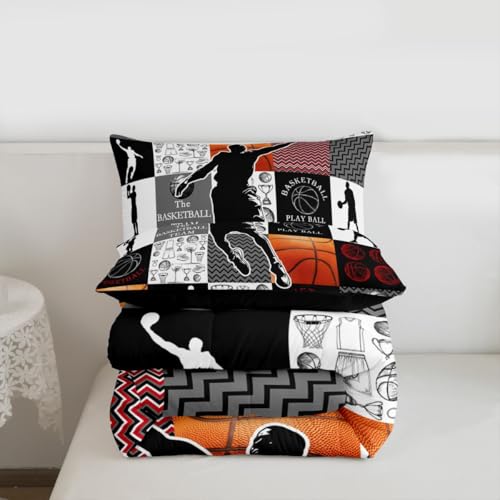 Image of Feelyou Basketball Comforter Set King Size 3 Pcs Kids Boys Girls