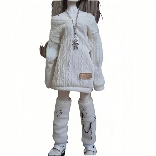 Sweat blanc pour poupée BJD 1/6 : tenue de style urbain pour séance photo mode